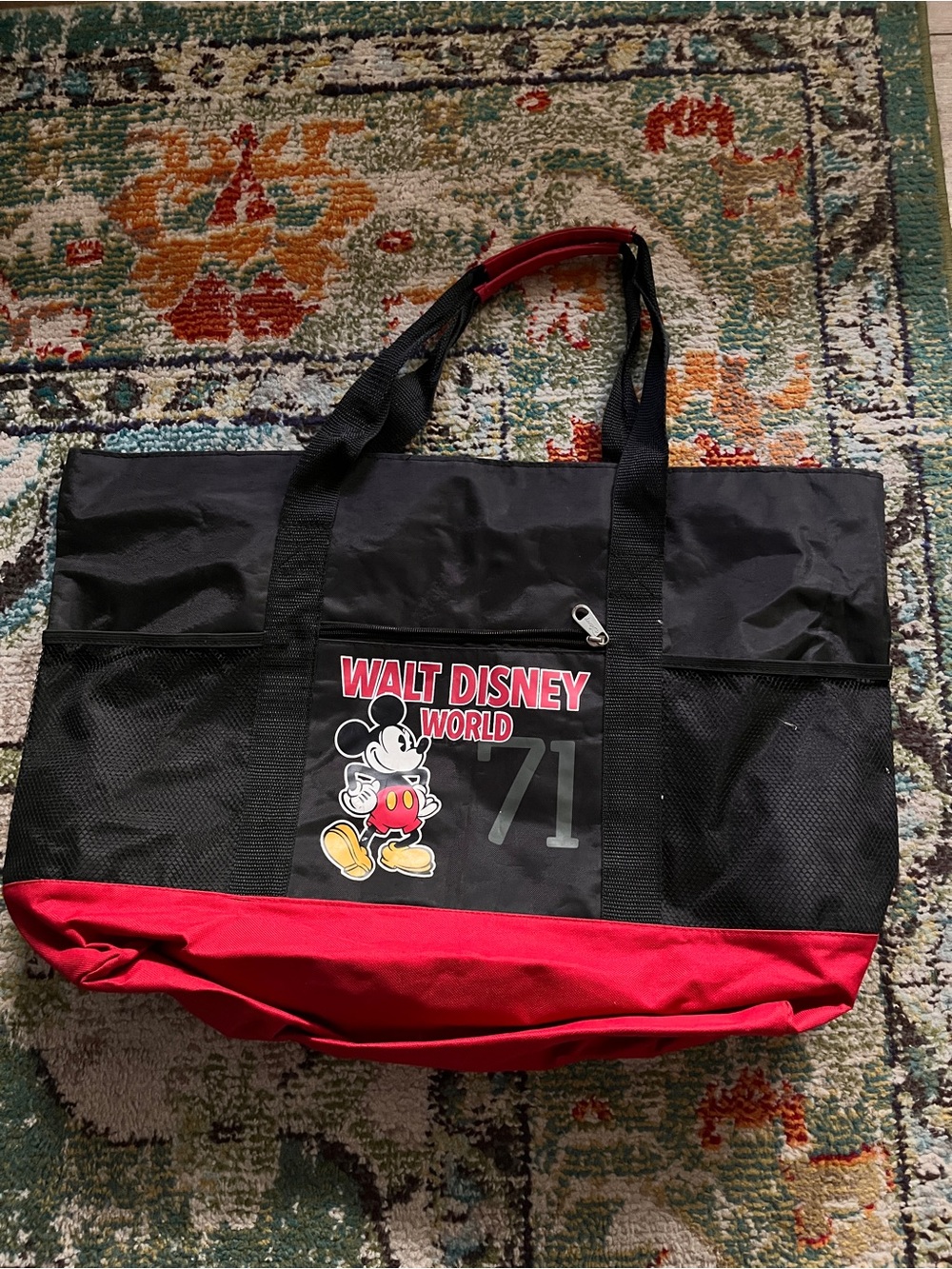 Walt Disney World Mickey Tote Bag in Black & Red 23”x15”